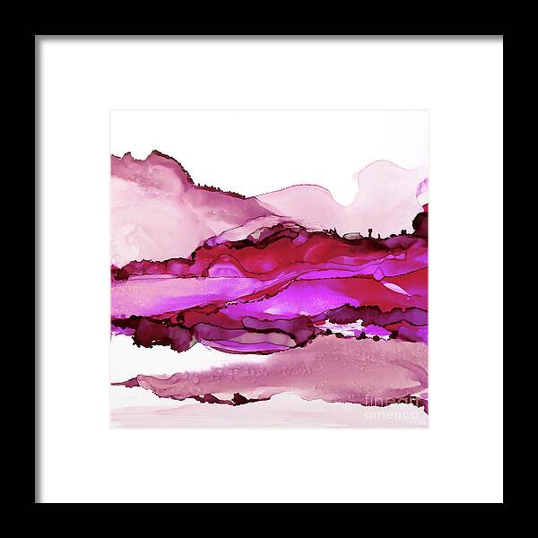 Alcohol Ink Framed Print featuring the painting Pinkscape 1 by Chris Paschke