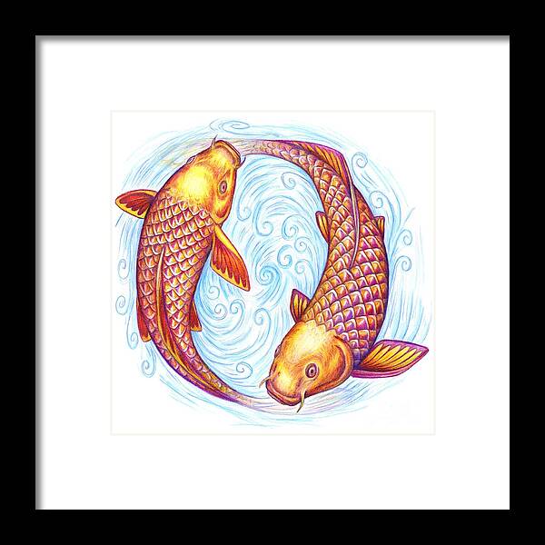 Pisces Framed Print featuring the drawing Pisces by Rebecca Wang