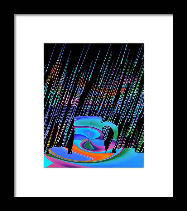 Cool Art Framed Print featuring the digital art Pitcher in Picture Abstract by Ronald Mills