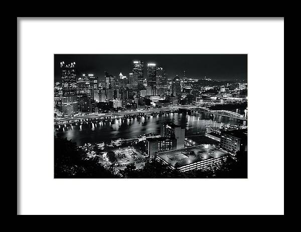 Pittsburgh Framed Print featuring the photograph Pittsburgh Full City View by Frozen in Time Fine Art Photography