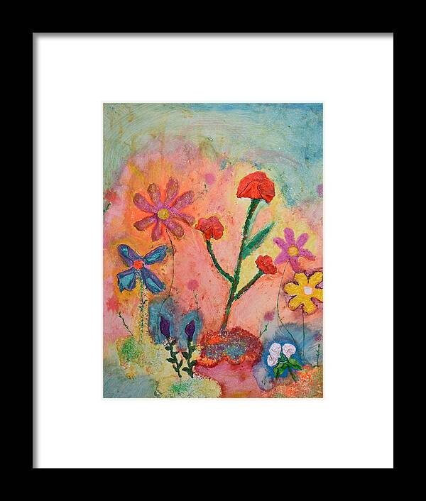 Pixie Flowers Framed Print featuring the painting Pixie Flowers by Tammy J Mclain