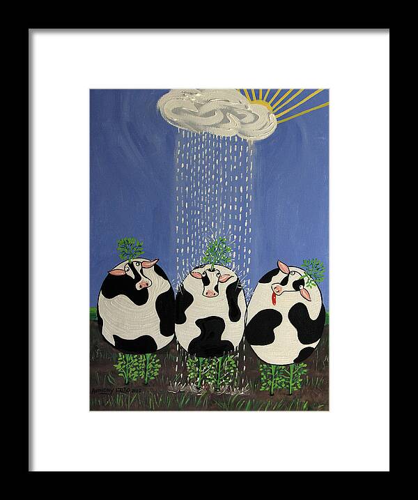 100% Plant Based Beef Framed Print featuring the painting Plant Based Beef by Anthony Falbo