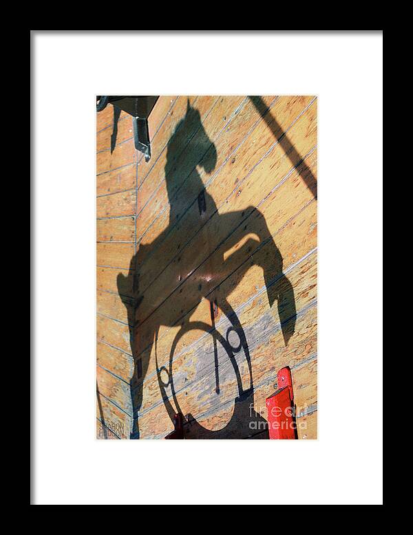 Carousel Framed Print featuring the photograph merry-go-round ponies - Shadow Pony by Sharon Hudson