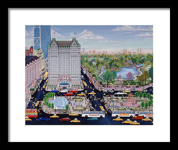 Kathy Jakobsen Framed Print featuring the painting Plaza Anniversary by Kathy Jakobsen