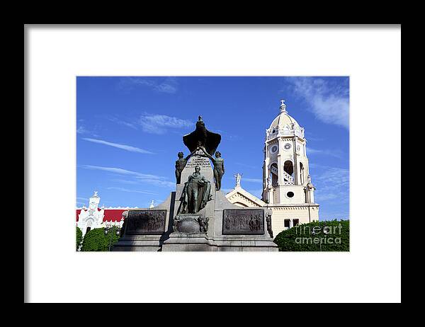 Panama City Framed Print featuring the photograph Plaza Bolivar Panama City by James Brunker