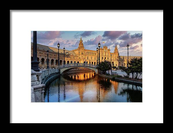 Plaza De España Framed Print featuring the photograph Plaza de Espana Bridge by Micah Offman