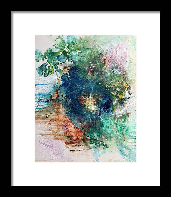 Abstract Art Framed Print featuring the painting Pleasantries Aside by Rodney Frederickson