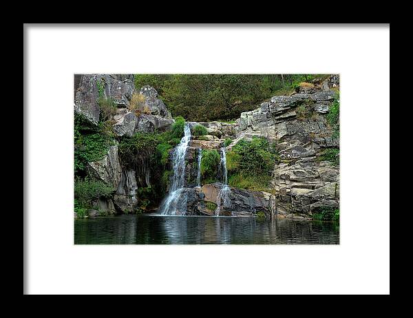 Waterfall Framed Print featuring the photograph Poco Negro waterfall in Carvalhais by Angelo DeVal