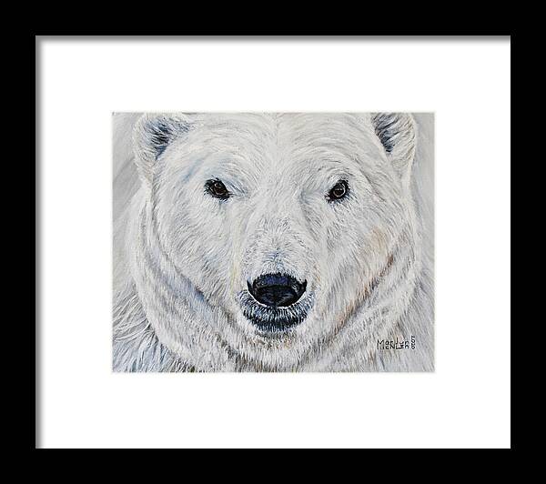 Hypercarnivores Framed Print featuring the painting Polar Bear - Churchill by Marilyn McNish