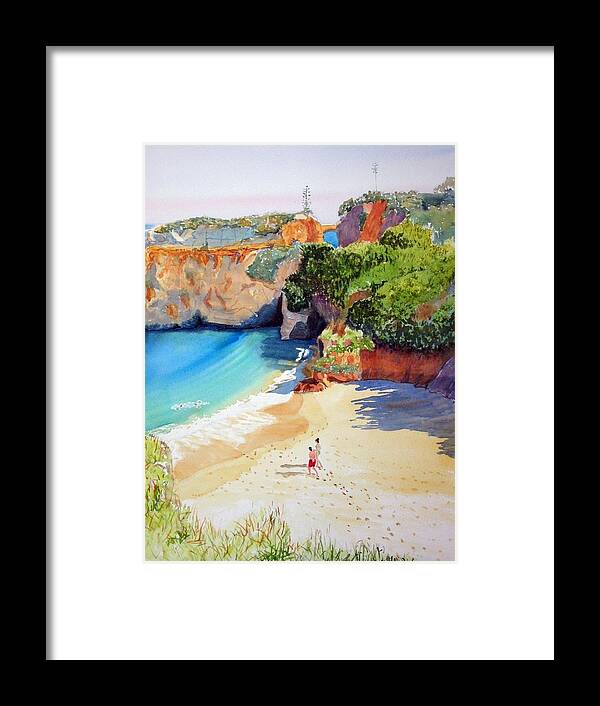 Algarve Praia Framed Print featuring the painting Ponte de Piadade by Sandie Croft