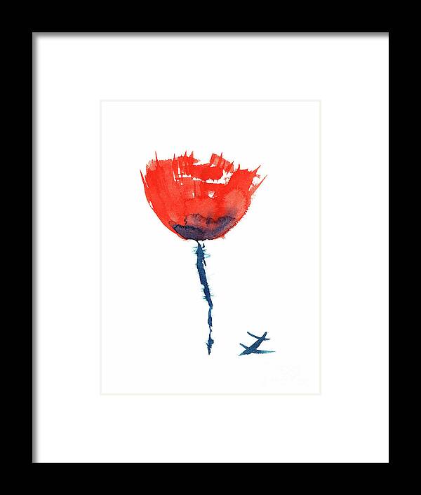 Red Poppy Framed Print featuring the painting Poppy by Zaira Dzhaubaeva
