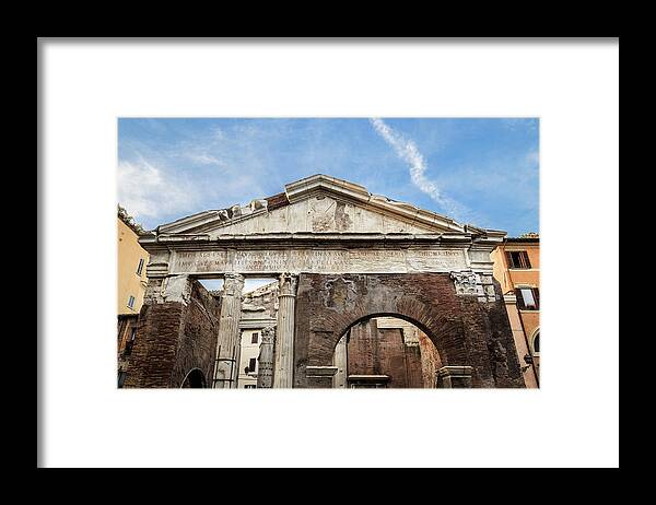 Ancient Framed Print featuring the photograph Porticus Octaviae in Rome, Italy by Fabiano Di Paolo