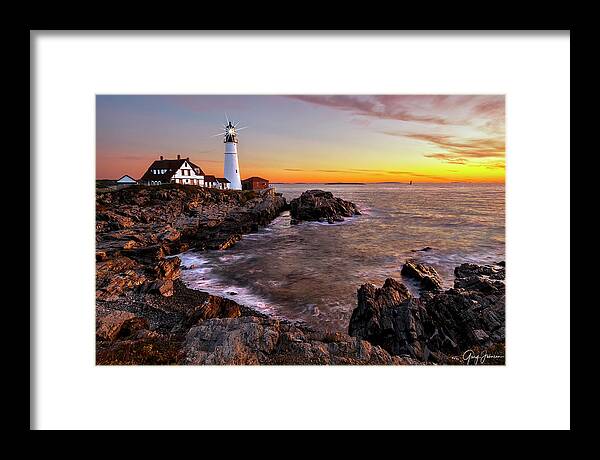 Maine Framed Print featuring the photograph Portland Head Lighthouse by Gary Johnson