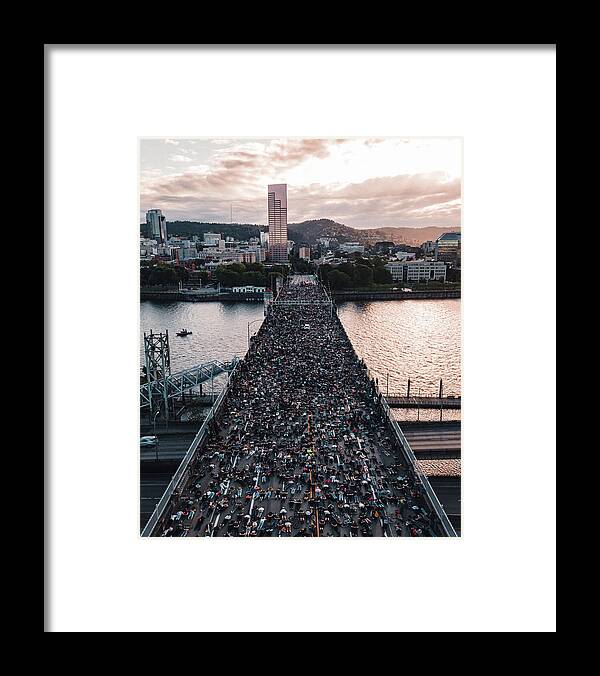 Portland Framed Print featuring the photograph Portland Protest #1 Vertical by Andrew Wallner