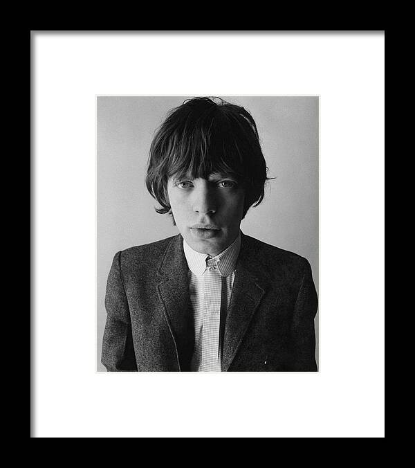 Music Framed Print featuring the photograph Portrait of a Young Mick Jagger by David Bailey