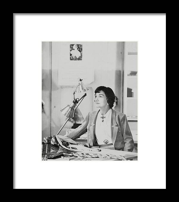 Designer Framed Print featuring the photograph Portrait of Coco Chanel, 1954 by Henry Clarke