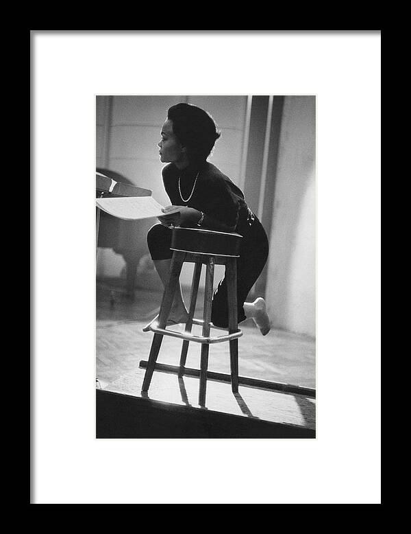 Actress Framed Print featuring the photograph Portrait of Eartha Kitt in the Studio by Martin Iger