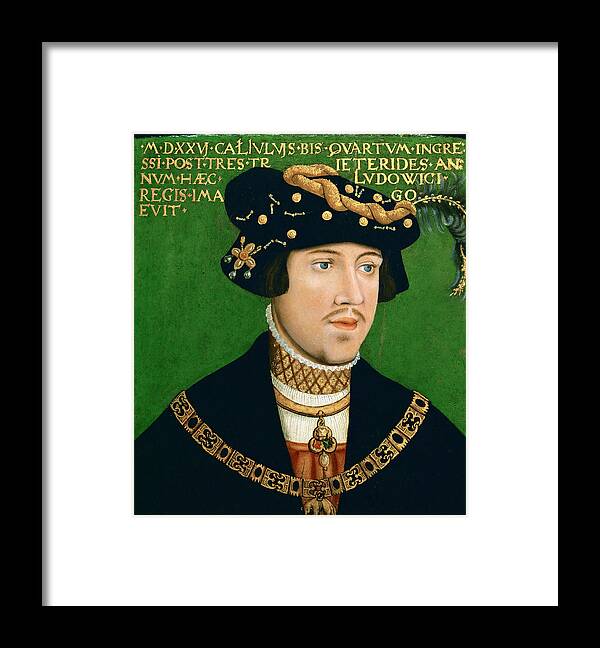 Hans Krell Framed Print featuring the painting Portrait of King Louis II of Hungary by Hans Krell