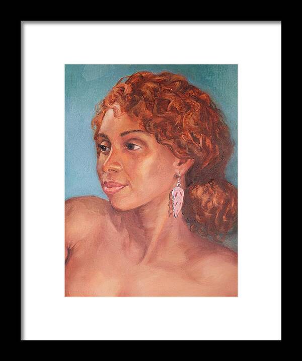 Oil Painting Framed Print featuring the painting Portrait of Nicole by Marian Berg