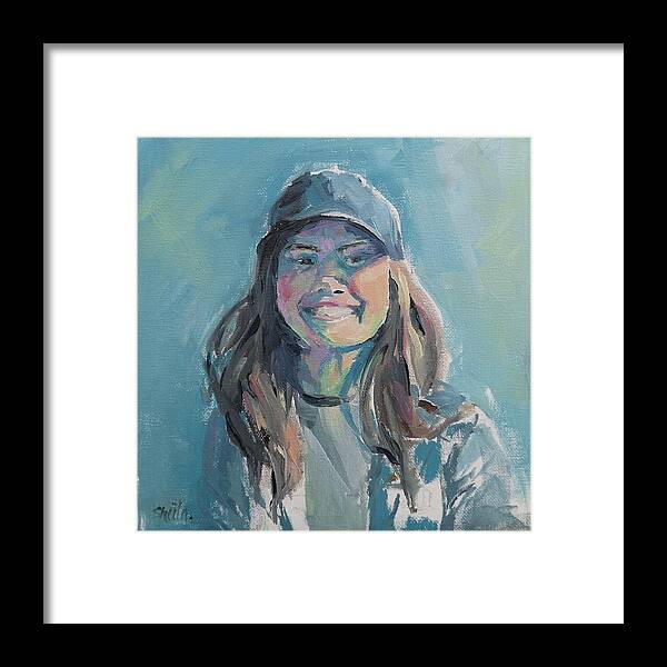 Daughter Love Framed Print featuring the painting Portrait - Yvonne by Sheila Romard