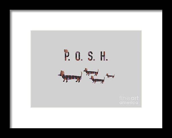Dachshund Framed Print featuring the digital art Posh Dachshunds in Fair Isle Sweaters by Barefoot Bodeez Art