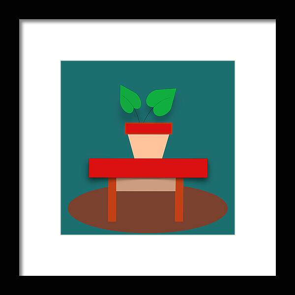 Art Framed Print featuring the digital art Potted Plant Art by Miss Pet Sitter