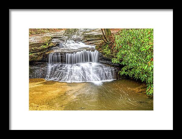 Water Falls Framed Print featuring the photograph Creation Falls by Ed Newell