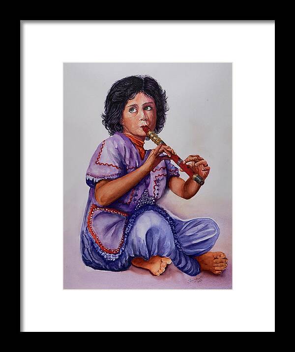 Art - Watercolor Framed Print featuring the painting Practice. Watercolor Art by Sher Nasser