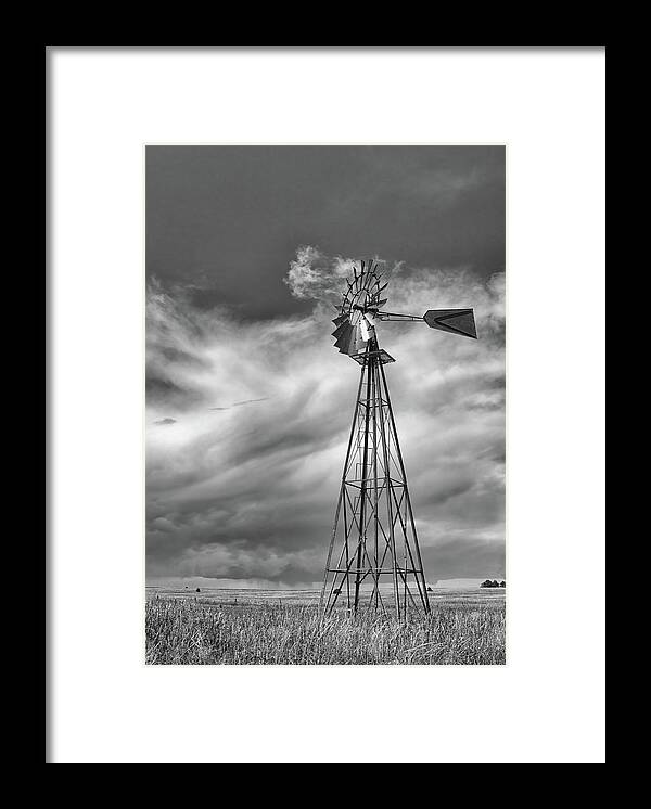 Prairie Framed Print featuring the photograph Prairie Windmill by Bob Falcone