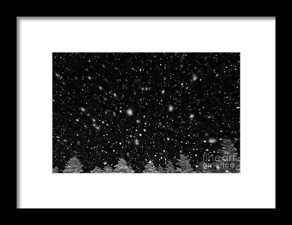 Snow Framed Print featuring the painting premium Falling snow isolated on black background by N Akkash