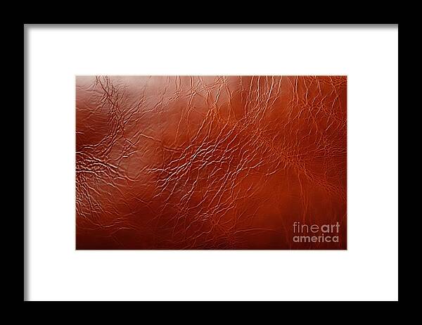 Leather Framed Print featuring the painting Premium Leather Background by N Akkash