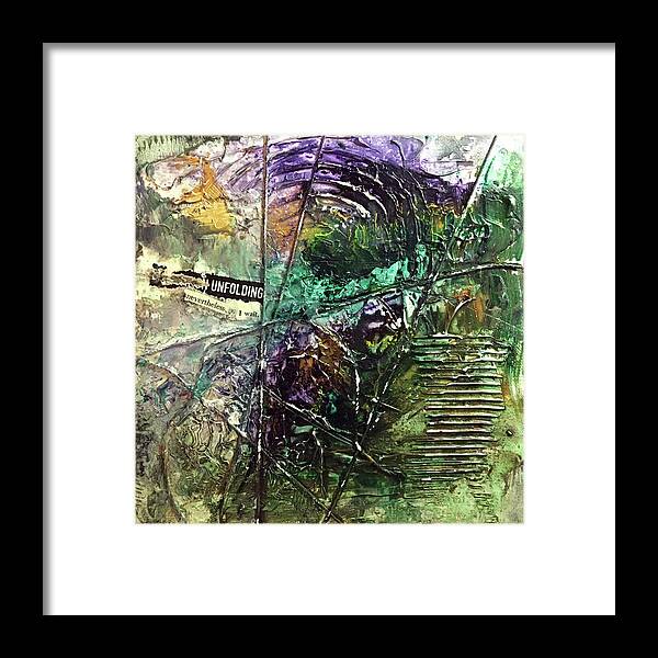 Abstract Art Framed Print featuring the painting Premonition Lost by Rodney Frederickson