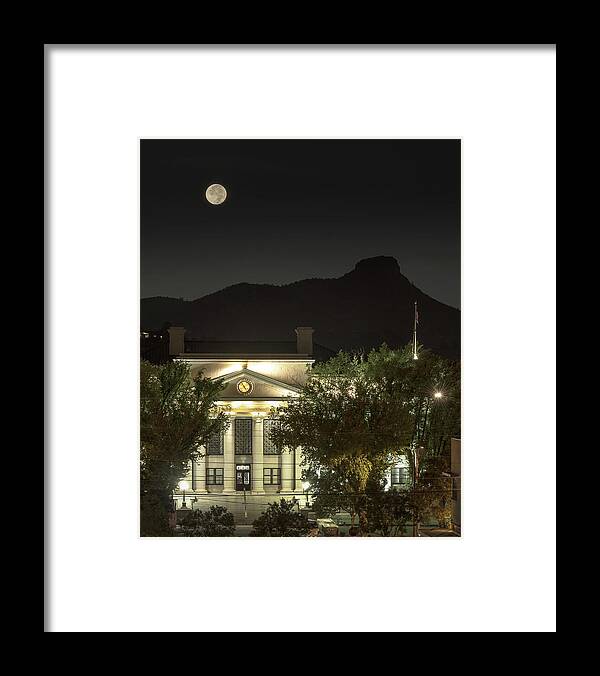Prescott Framed Print featuring the photograph Prescott Courthouse And Thumb Butte, Arizona by Don Schimmel