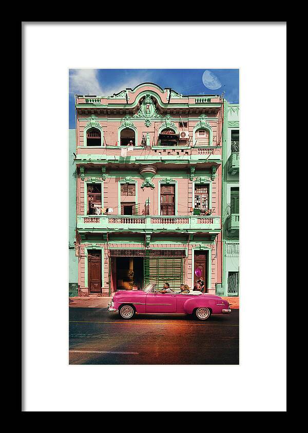 Car Framed Print featuring the photograph Pretty in Pink and Green by Micah Offman