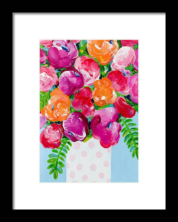 Floral Bouquet Framed Print featuring the painting Pretty in Pink by Beth Ann Scott