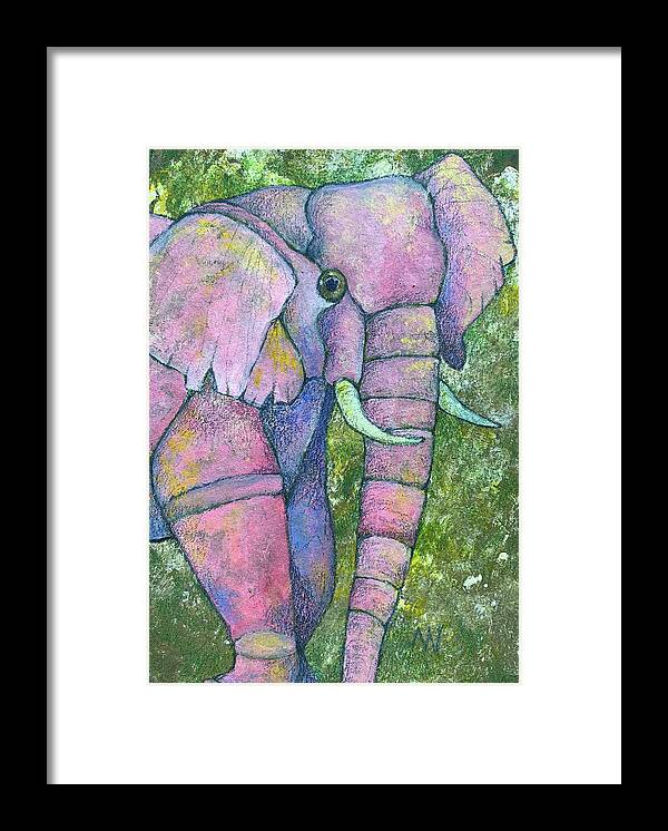Pink Framed Print featuring the photograph Pretty in Pink Elephant by AnneMarie Welsh