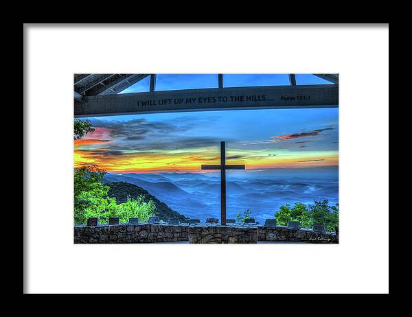 Reid Callaway The Cross Sunrise Images Framed Print featuring the photograph Pretty Place Chapel The Cross Sunrise 888 Great Smoky Mountains Landscape Art by Reid Callaway