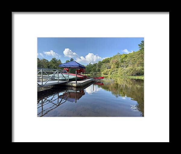Price Lake Framed Print featuring the photograph Price Lake Canoes by Meta Gatschenberger