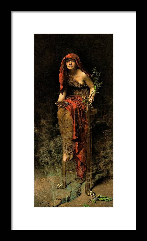 Collier Framed Print featuring the painting Priestess of Delphi, Pythia by John Collier