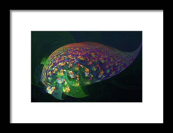  Framed Print featuring the digital art Primeval Fish by Jo Voss