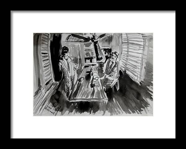 Film Noir Framed Print featuring the drawing Private Eye by James McCormack