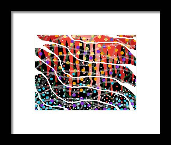 Abstract Digital Red Framed Print featuring the digital art Progressive Digital Abstract 4 by Bradley Boug