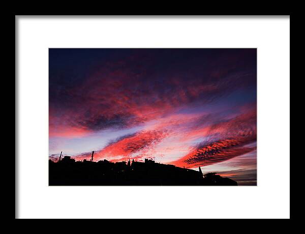 Dusk Framed Print featuring the photograph Pueblo skyline by Gary Browne