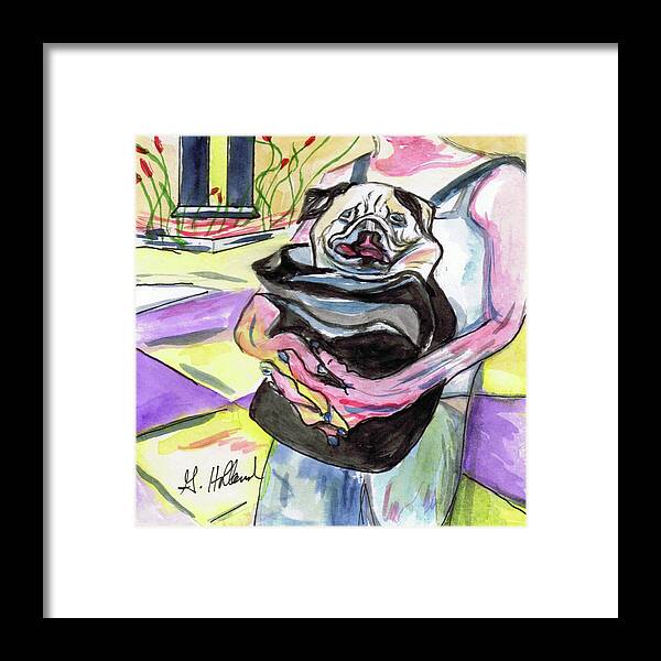 Dog Framed Print featuring the painting Pug's Life by Genevieve Holland