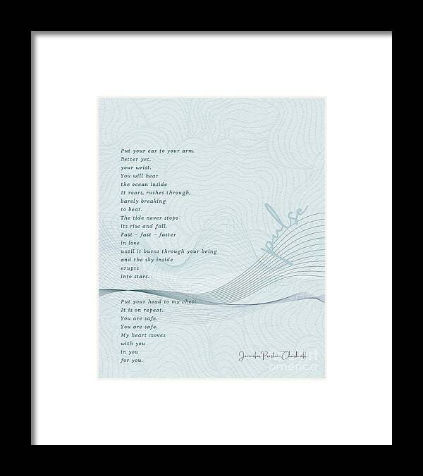 Poem Framed Print featuring the digital art Pulse by Jennifer Preston