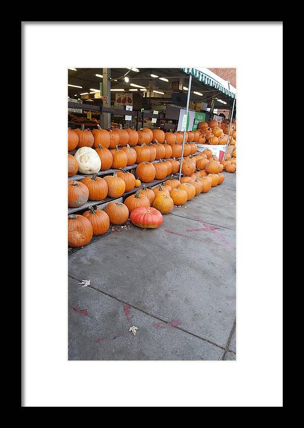 All Framed Print featuring the digital art Pumpkin Market in Montreal Canada KN37 by Art Inspirity
