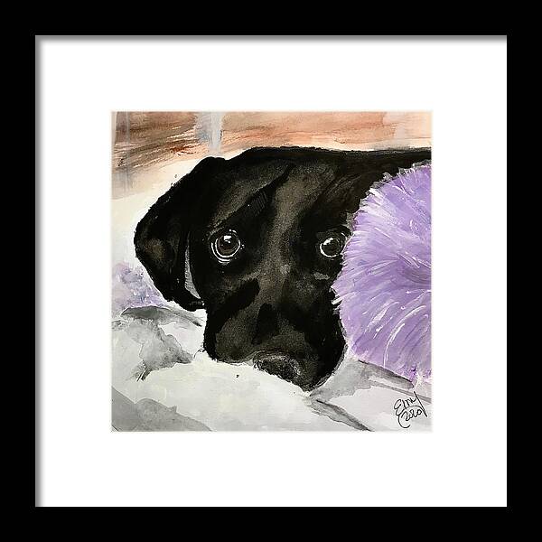 Puppy Framed Print featuring the painting Sweet Mila by Eileen Backman