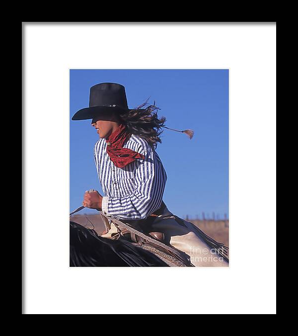 Cowgirl Framed Print featuring the photograph Pure Determination by Don Schimmel