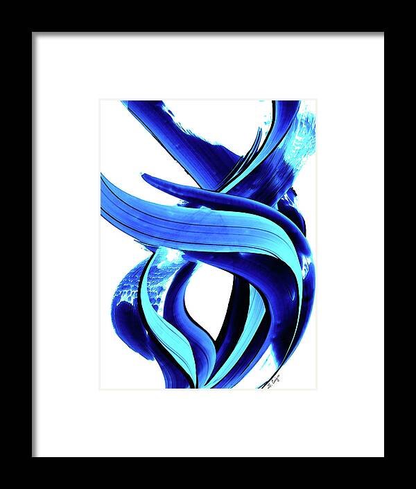 Blue Framed Print featuring the painting Pure Water 138 by Sharon Cummings