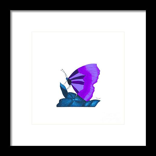 Watercolor Framed Print featuring the painting Purple Butterfly by Lisa Senette